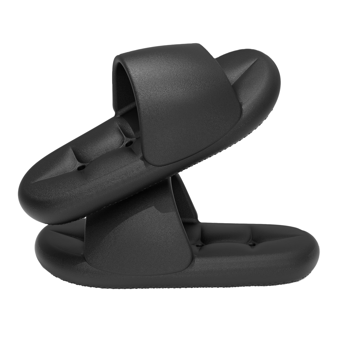 HIPANDA Men's EVA Soft Sole Bathroom Shower Quick-Dry Breathable Comfortable Slippers Glazed Black Size 42-43