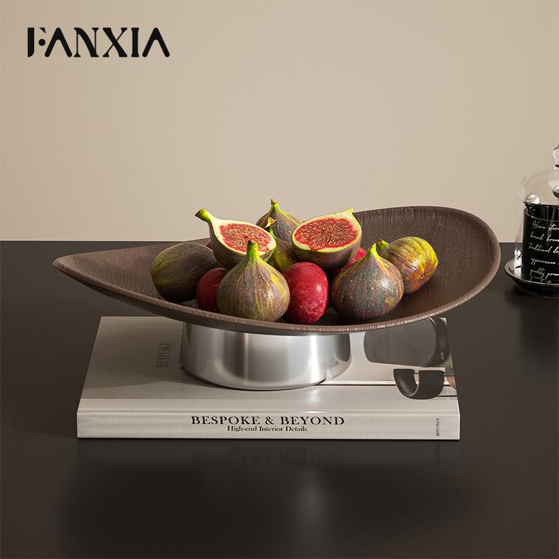 FANXIA Premium Luxury Large Capacity Fruit and Nut Storage Box Living Room Coffee Table High-End Tray Snack Candy Basket