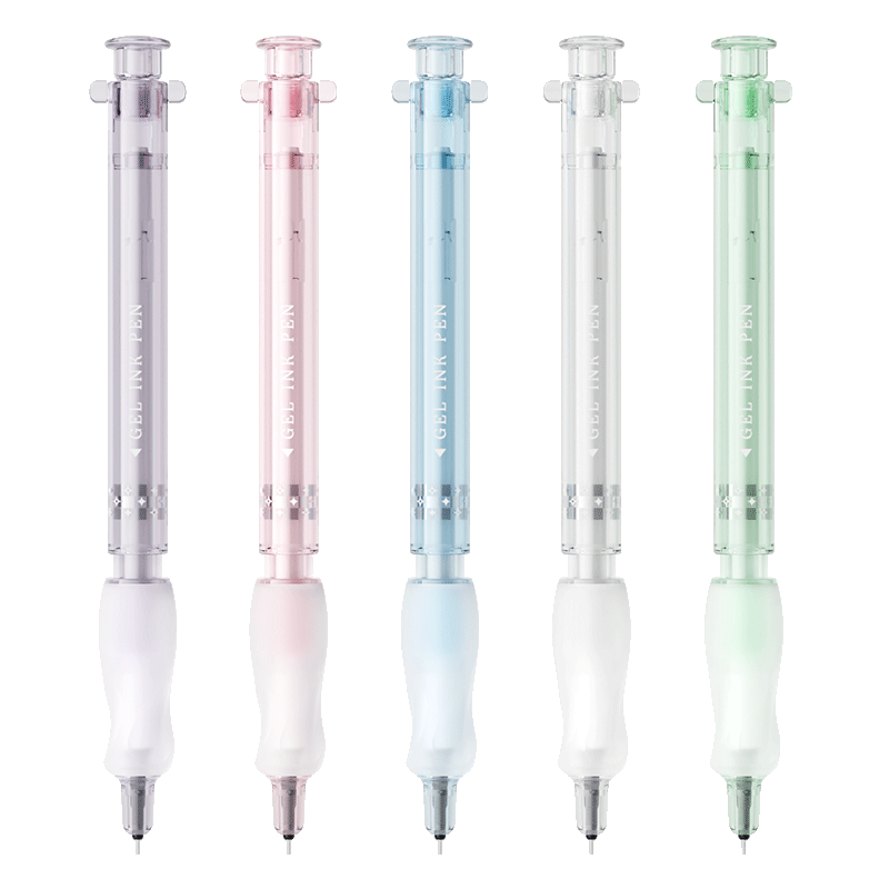 AIHAO 0.5mm Gel Ink Pen Quick-Dry Exam Pen Black Water-Based Pen Random 5-Pack GP4130
