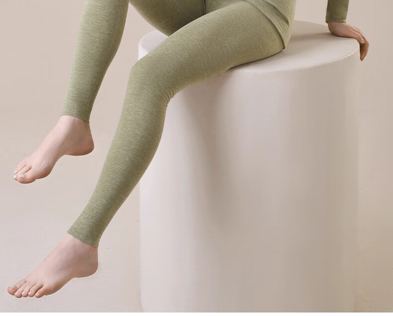 Urban Beauty Women's Thermal Underwear Set Autumn Top and Bottom Winter Cashmere Silk Half Turtleneck Windproof Heated Fleece Lined Warm Set 28