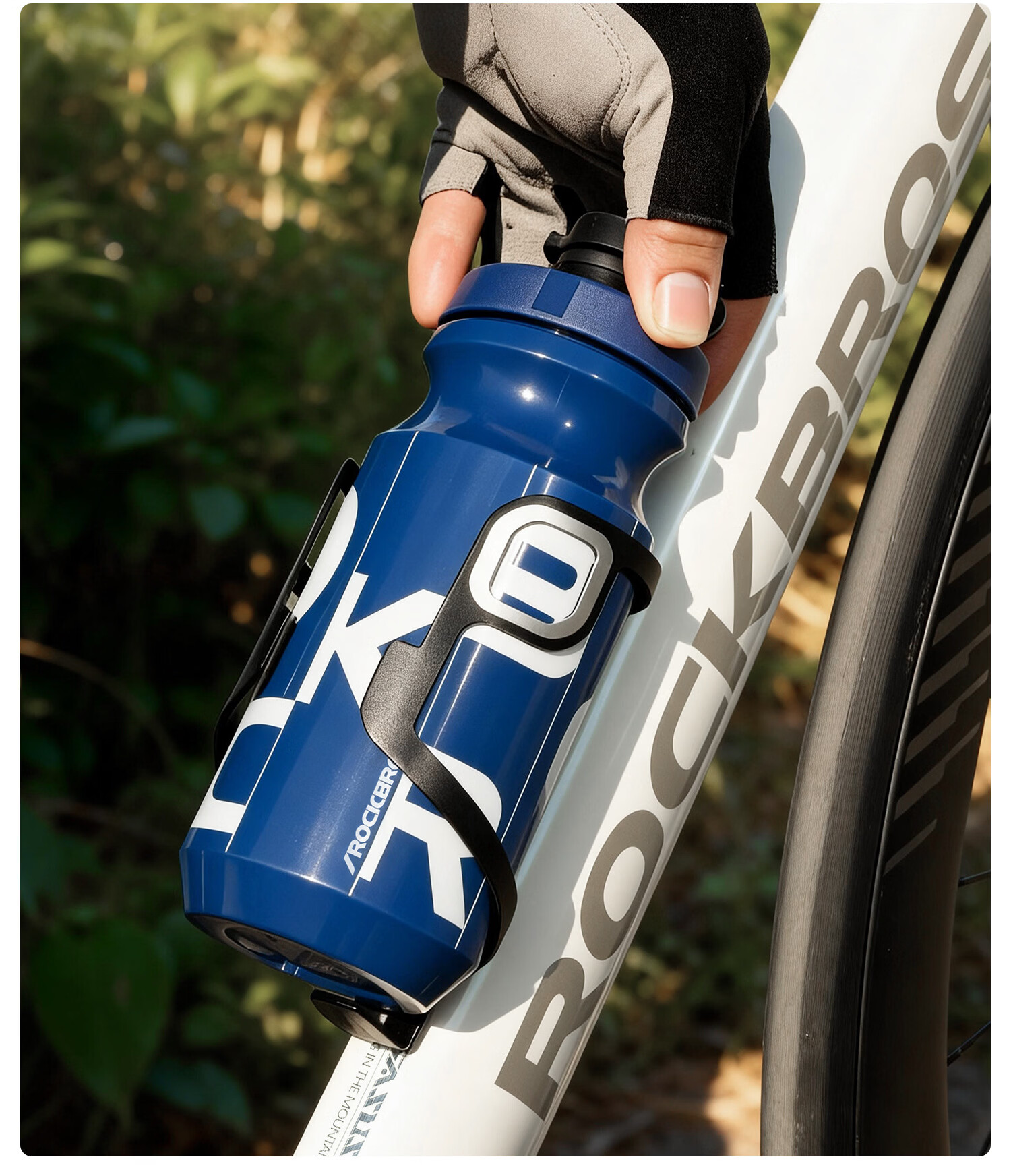 ROCKBROS Bicycle Cycling Water Bottle Unisex Mountain Road Bike Squeeze Outdoor Sports Water Cup Blue 16
