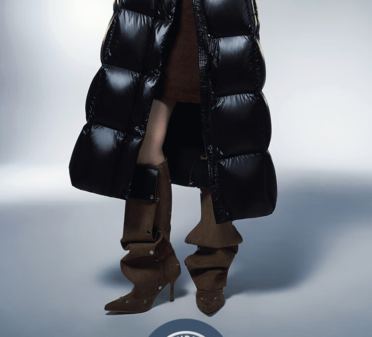 BOSIDENG 25 Years Puff Down Jacket Women's Winter Goose Down Thickened Detachable Hood Loose Oversized Long Lazy Style Coat 1