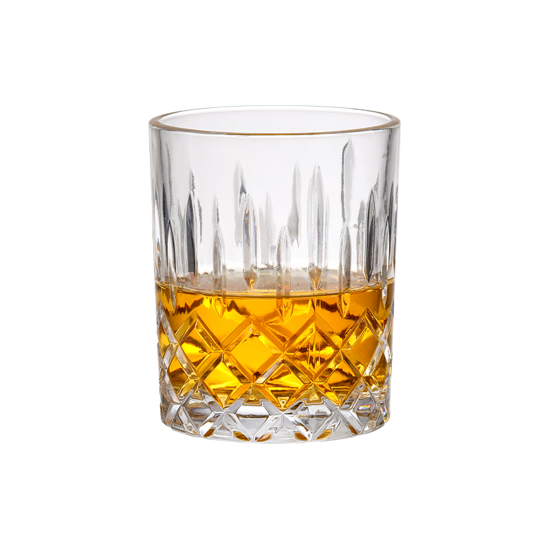 Baijie Whiskey Glasses Vertical Stripe Spirits Glasses Set of 2 Creative Beer Glasses