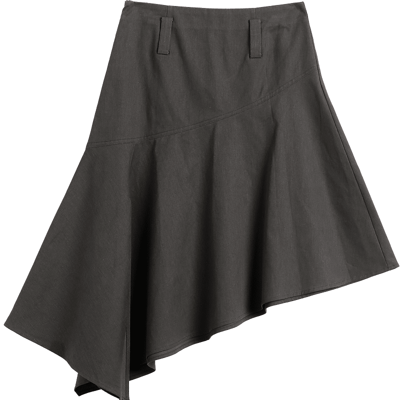 Demana Artisan Pure Cotton Woven Spring Design OL Irregular Hem A-Line Mid-Length Women's Skirt
