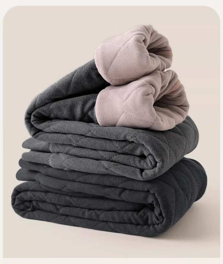 LangSha Kids Wool Thermal Pants Boys Autumn Winter Fleece Lined Thickened School Uniform Base Layer Youth Cotton Pants 2