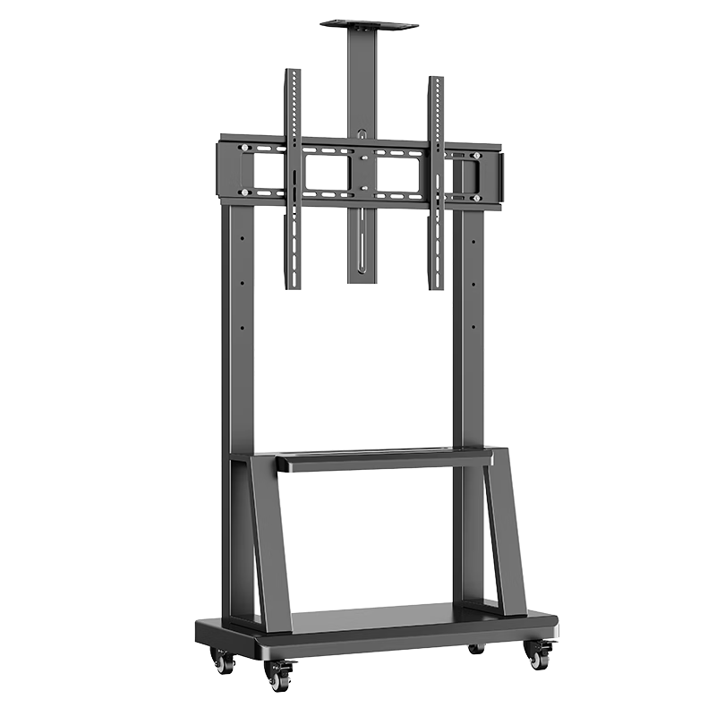 Beishi 55-100 Inch Mobile TV Stand, Home And Commercial Floor-Standing Mobile Bracket for Touchscreen All-In Devices, Universal TV Cart with Upper And Lower Tray