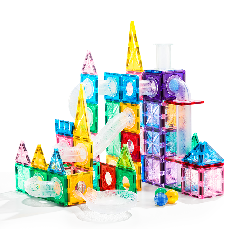 Childhood Infinite Magnetic Tiles Faceted Toy Children's Educational Toy Strong Magnet (Holiday Gift Box Edition Pipeline Nature 100)
