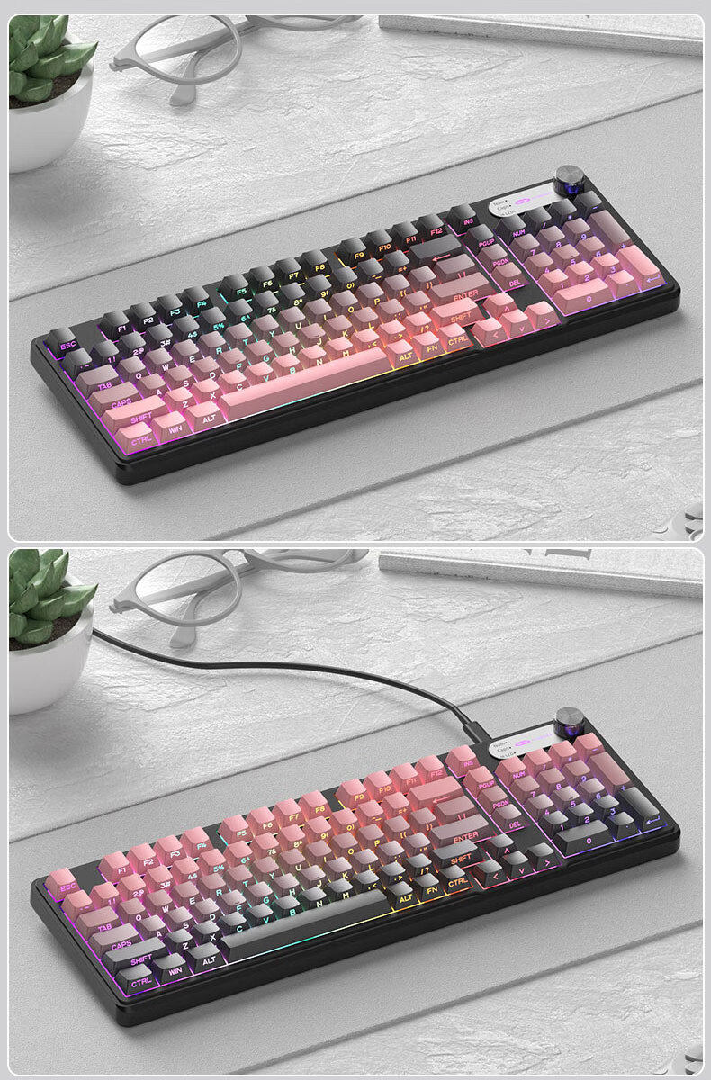 MageGee Wireless Tri-Mode Silent Computer Keyboard Business Office Gaming Membrane Keyboard Laptop Bluetooth Keyboard GK960 Red Edition Tri-Mode 1