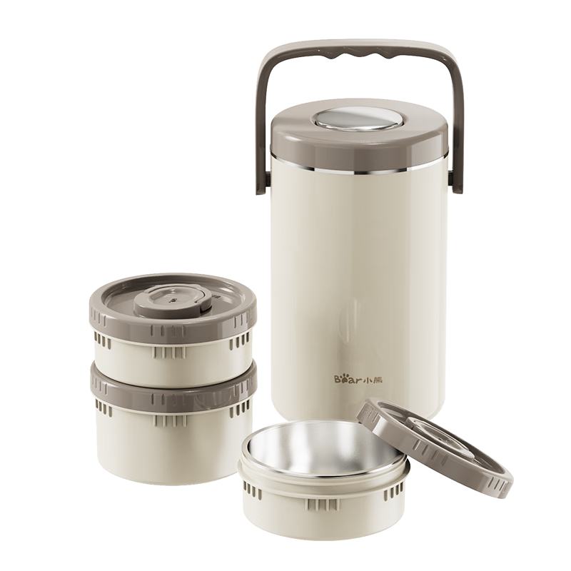 Bear Insulated Lunch Box 316 Stainless Steel Multi-Layer Large Capacity Dishwasher Safe JC014