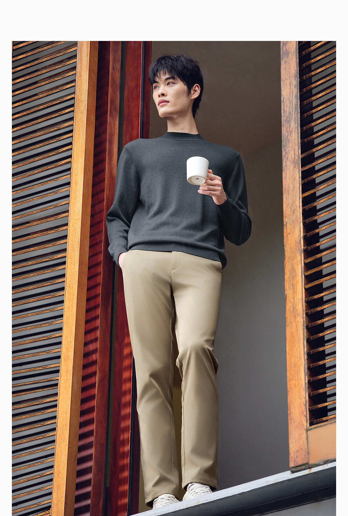 Hodo 【Machine Washable】100% Wool Sweater Men Autumn New Heavy Thick Pure Wool Knitwear 15