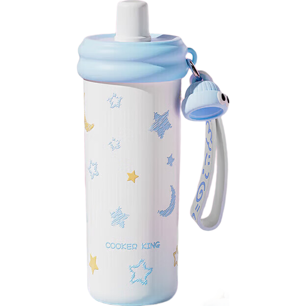 COOKER KING Insulated Mug, 316 Stainless Steel, Stylish Design for Women And Children, Keeps Drinks Cold, with Straw, 600ml Capacity (Xingyue Tianshan)