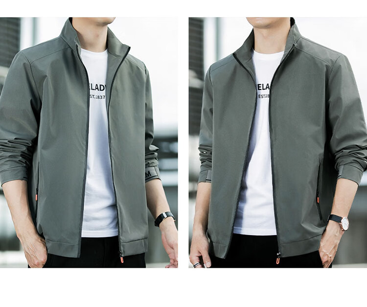 ROMON Men's Jacket 2026 Spring New Business Casual Loose Fit Stand Collar Men's Outdoor Jacket 6