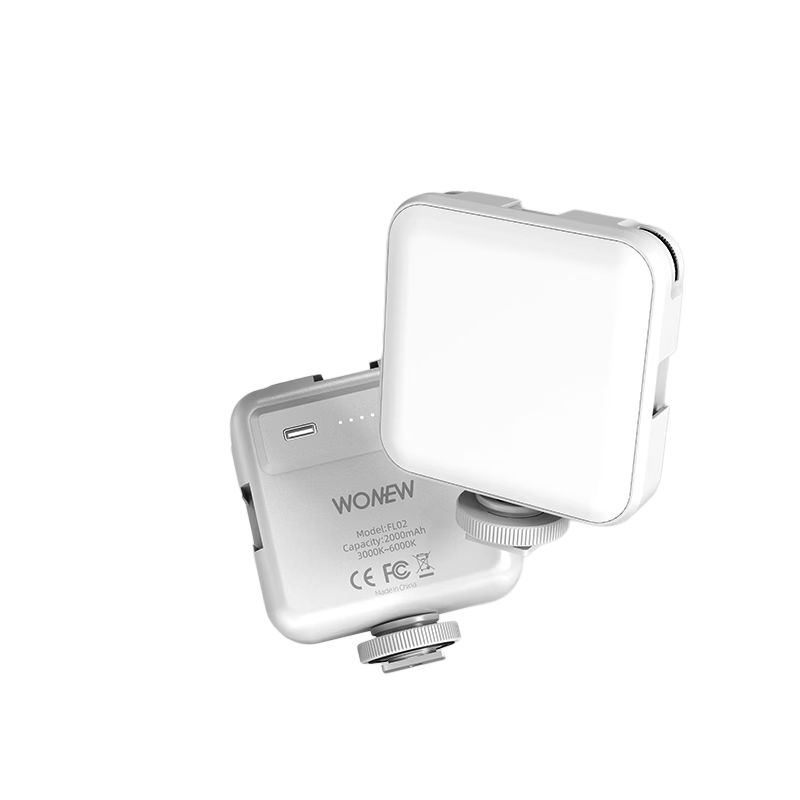 Wonew Mini Portable Photography Fill Light LED FL02 White Cool Warm for Photo, Live Streaming, Mobile Selfie, Camera, DSLR Indoor Pocket Tofu Portable Light