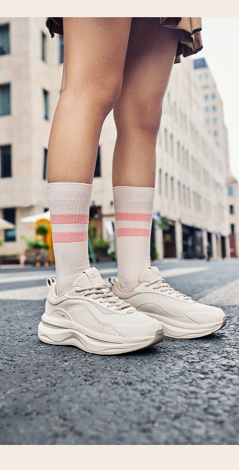 ERKE Casual Shoes 26 New Women's Comfortable Thick-Soled Shock-Absorbing Versatile Sports Dad Sneakers | Fengxuan 2 12
