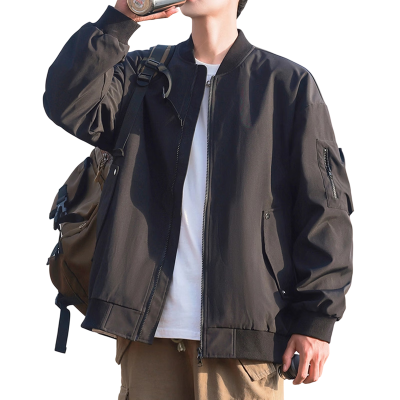 PLAYBOY Men's Spring and Autumn Workwear Flight Jacket High-end Casual Baseball Collar Outerwear
