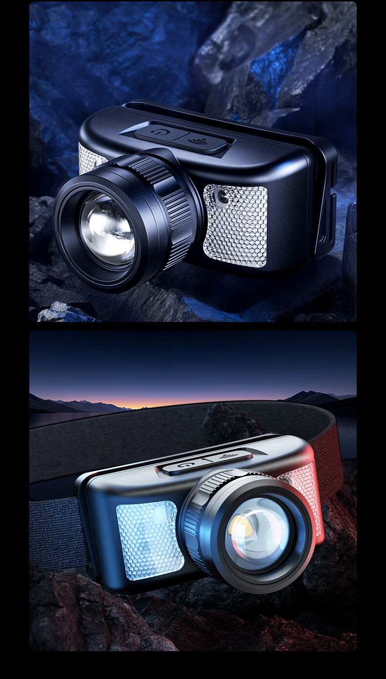 SupFire Headlamp High Brightness Zoom Sensor Long Battery Life Rechargeable Waterproof Work Fishing Light 17