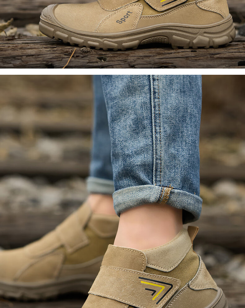FUCHENG Men's Safety Work Shoes Steel Toe Anti-Smash Anti-Puncture Wear-Resistant Slip-Resistant Welding High-Temperature Resistant Breathable 6119 Size 45 14