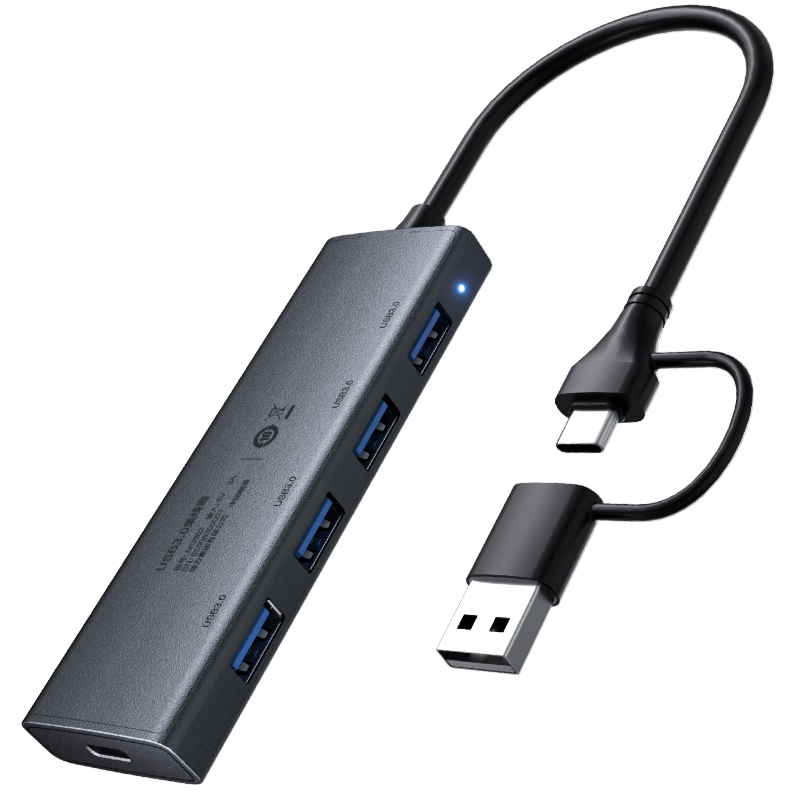 Deli USB Docking Station Type-C/USB Dual Interface Converter High-Speed Splitter HUB Hub for Computer Laptop Tablet Phone MG302