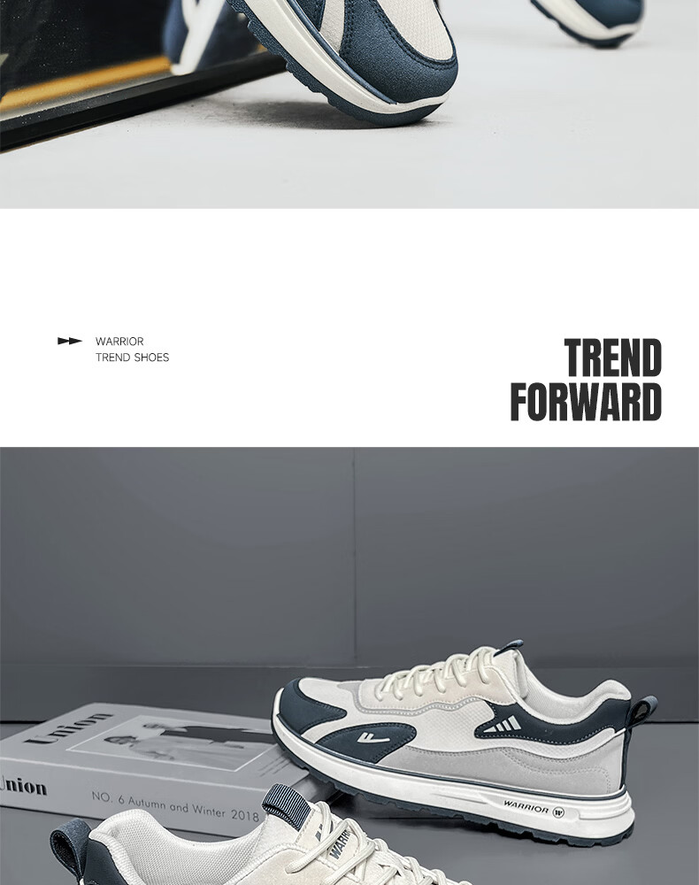 Warrior Official Men's Sports Shoes 2026 Autumn Fashion Trend Casual Sneakers Men Light Blue Size 40 18