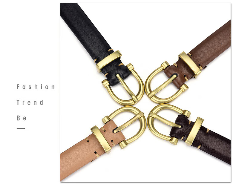 Half-Cigarette Women's Casual Leather Belt Versatile Genuine Pin Buckle Belt for Jeans and Leather Pants High-End Fashion Gift 13