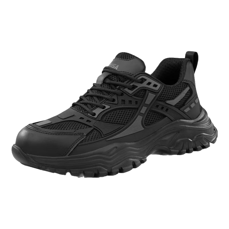 Weierdun Men's Summer Breathable Anti-Smash Steel Toe Anti-Puncture Shock Absorption Work Safety Construction Shoes F056 Size 40