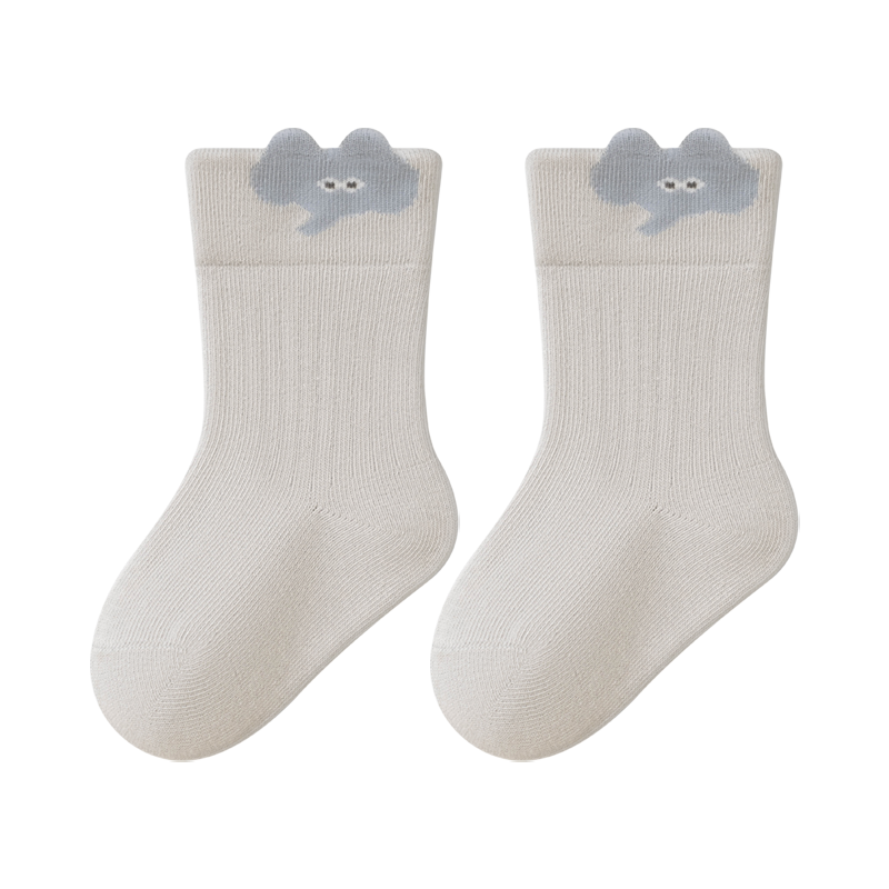 Baby Growth Socks Spring and Autumn Thin Breathable Seamless Newborn A-Class Antibacterial Soft Cuff Non-Restrictive Mid-Calf Cotton Socks