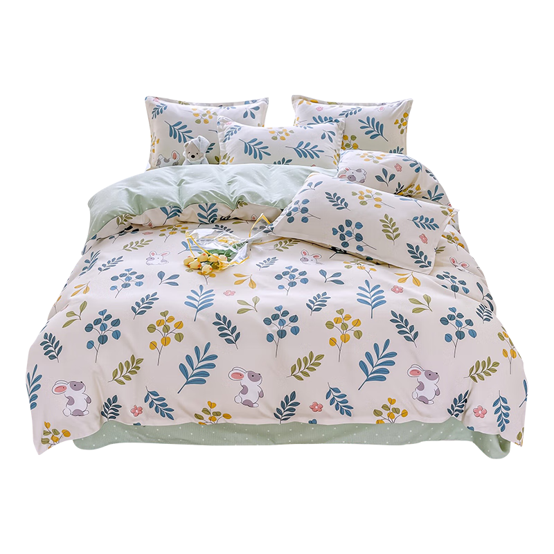 Grace 10A Antibacterial Skin-Friendly 4-Piece Bedding Set for 1.8/2m Bed Sheet Pillowcase Duvet Cover 220x240cm