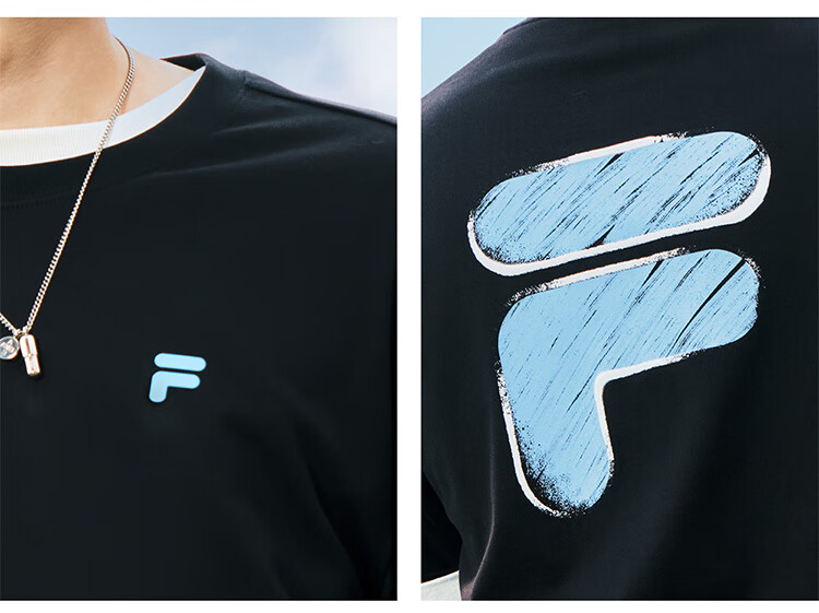 FILA FUSION Fashion Brand Zhang Hao Couple Knit Short Sleeve Shirt 2026 Spring Casual Loose Pure Cotton T-Shirt 38