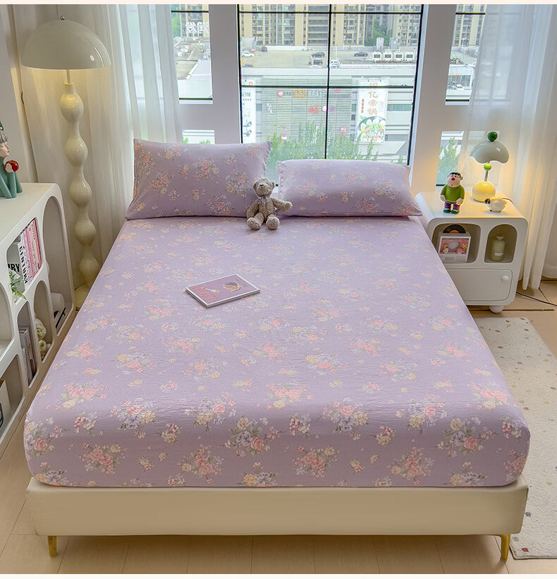 Hodo Class A Double-Layer Gauze Fitted Sheet Single Home Mattress Cover Full Wrap Protector 180*200cm Luo 16