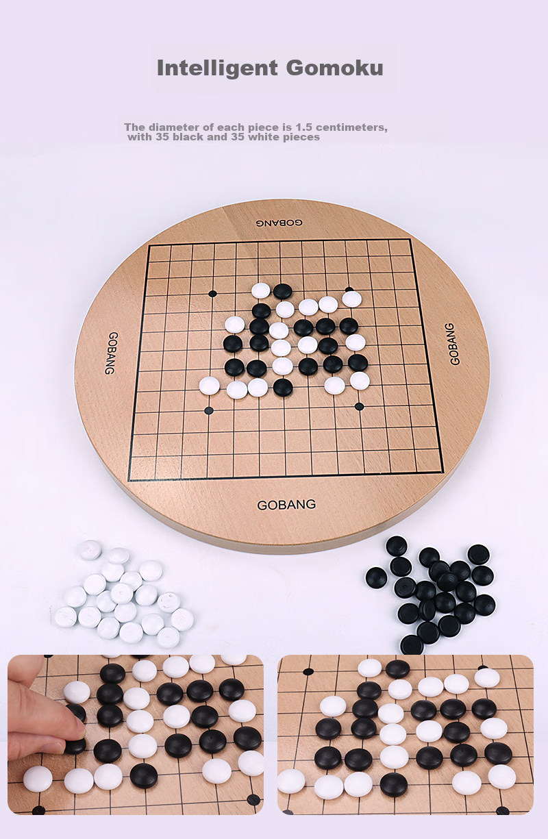 Shenglv Five-In Acrylic Bead Checkers And Gomoku Board Game Set for Kids, Large Size Family Interactive Travel Toy 5