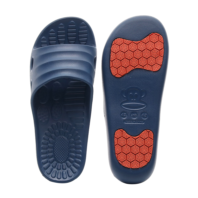 Paul Frank Strong Rubber Non-Slip Bathroom Slippers for Elderly Men Indoor Shower Anti-Slip Sandals Women Blue Size 44-45