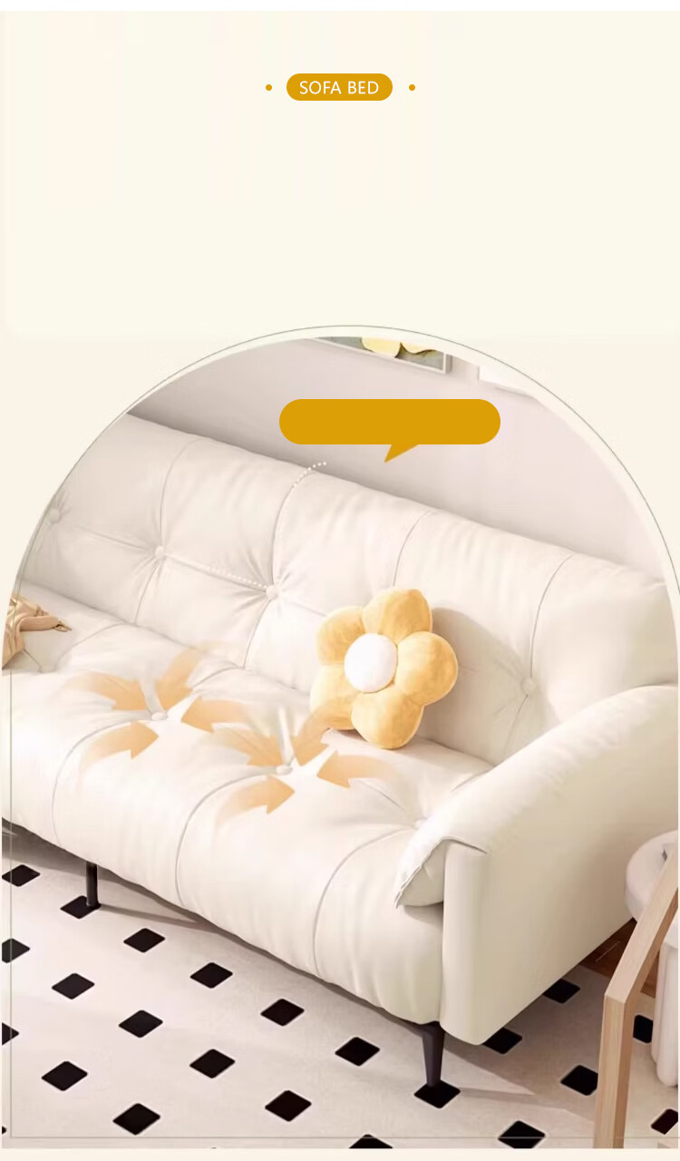 L&S Convertible Sofa Bed Foldable Sofa Cat Scratch-Resistant Cream Cloud Sofa S383 Green 1.8m Armless 13