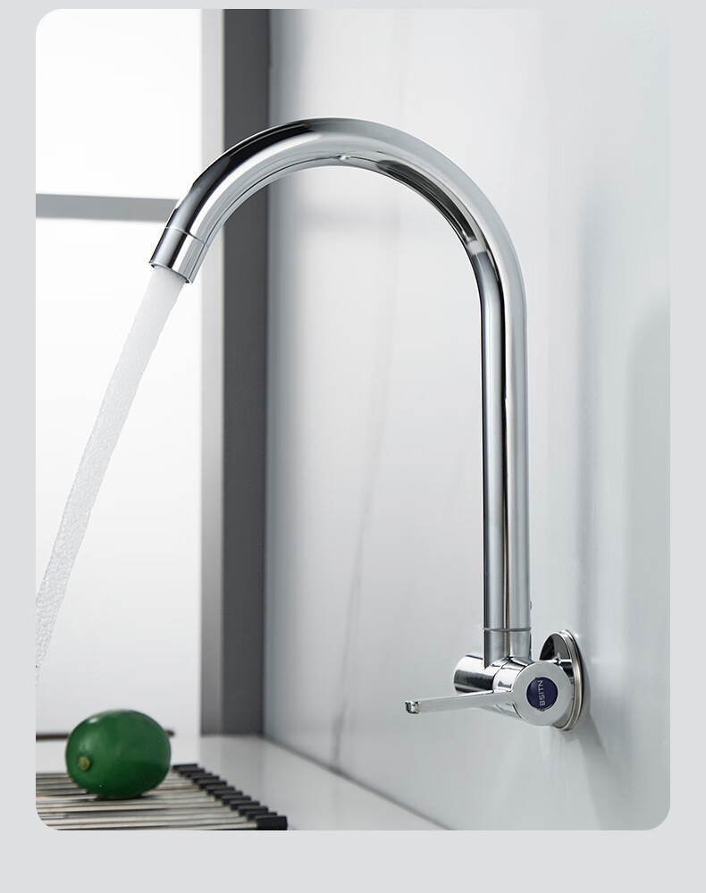 BSITN Built-in Kitchen Sink Single Cold Water Faucet Stainless Steel High-Gloss Faucet BC018 12