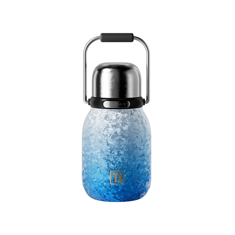 IMOGY Pure Titanium Insulated Mug Women's Holiday Gift Coffee Cup High-Value Large Capacity Magnetic Lid Water Bottle with Handle