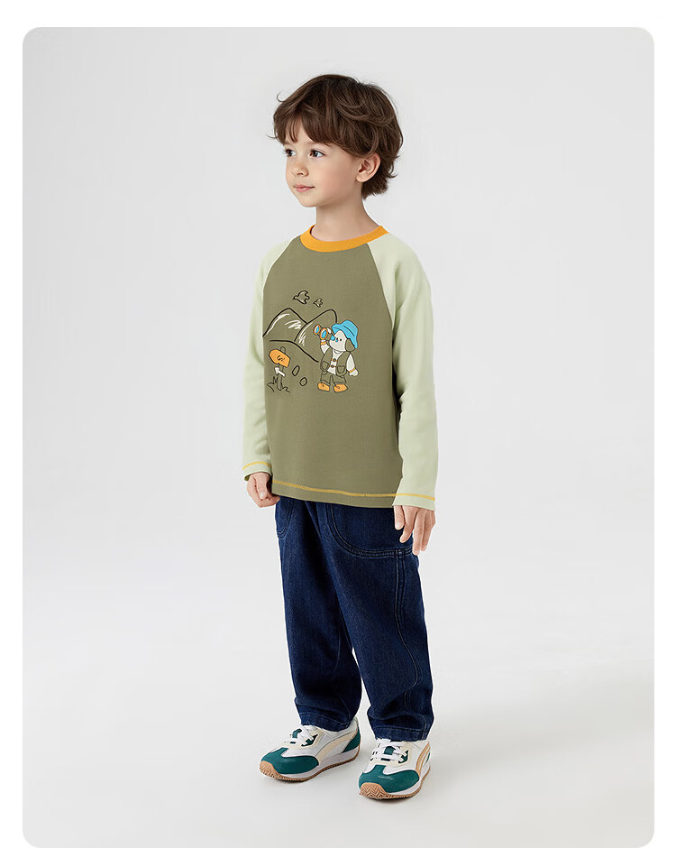 BALABALA 【balaOne】 Kids Long Sleeve T-Shirt Boys and Girls 2026 Spring Autumn Cotton Cute 20