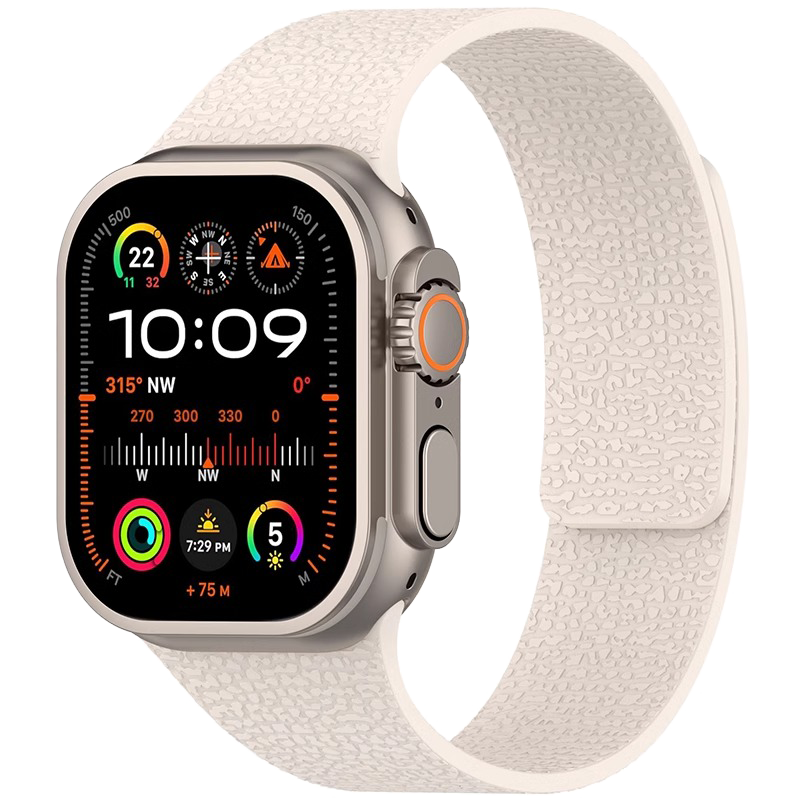 Mashi Compatible Apple Watch Band, Litchi Pattern Magnetic Silicone Strap for Ultra 4/3/iWatch S12/11/10/9/8/7/6/SE, Autumn And Winter Wristband