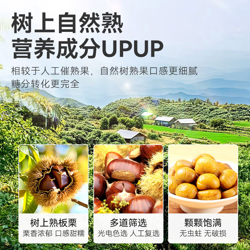 京东京造鲜来多S++有机大板栗仁1kg(10袋)即食整颗栗子免剥壳长辈送礼滋补