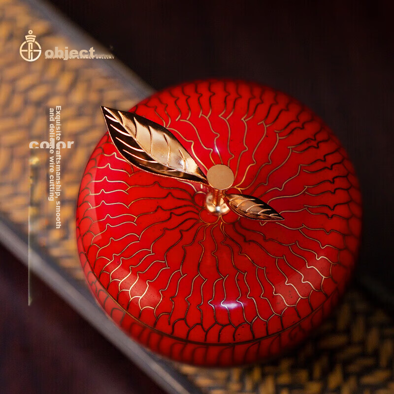 Шкатулка "Семейное воссоединение и благополучие" SINO-FOREIGN ENAMEL GALLERY, эмаль, яблоко, настольный сувенир, подарок