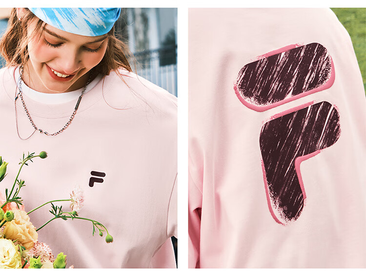 FILA FUSION Fashion Brand Zhang Hao Couple Knit Short Sleeve Shirt 2026 Spring Casual Loose Pure Cotton T-Shirt 62