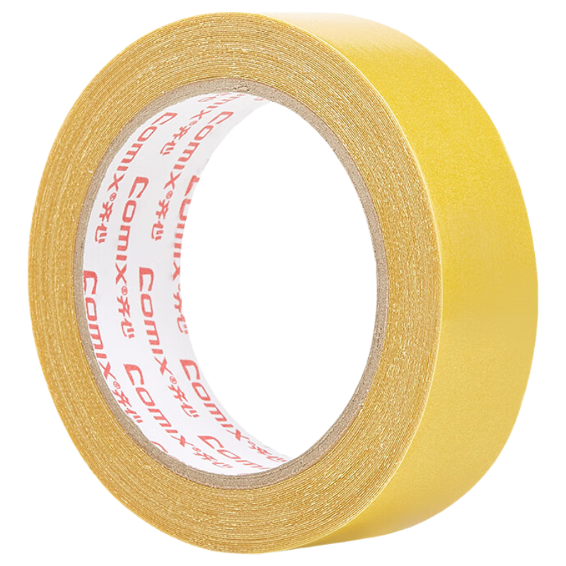 COMIX Strong Adhesive Double-Sided Tape, 30mm*10m*280μm, Single Roll Packaging, Wall And Floor Fixation, Long-Lasting And Traceless, Yellow BJ3010