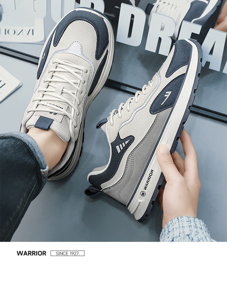Warrior Official Men's Sports Shoes 2026 Autumn Fashion Trend Casual Sneakers Men Light Blue Size 40 15