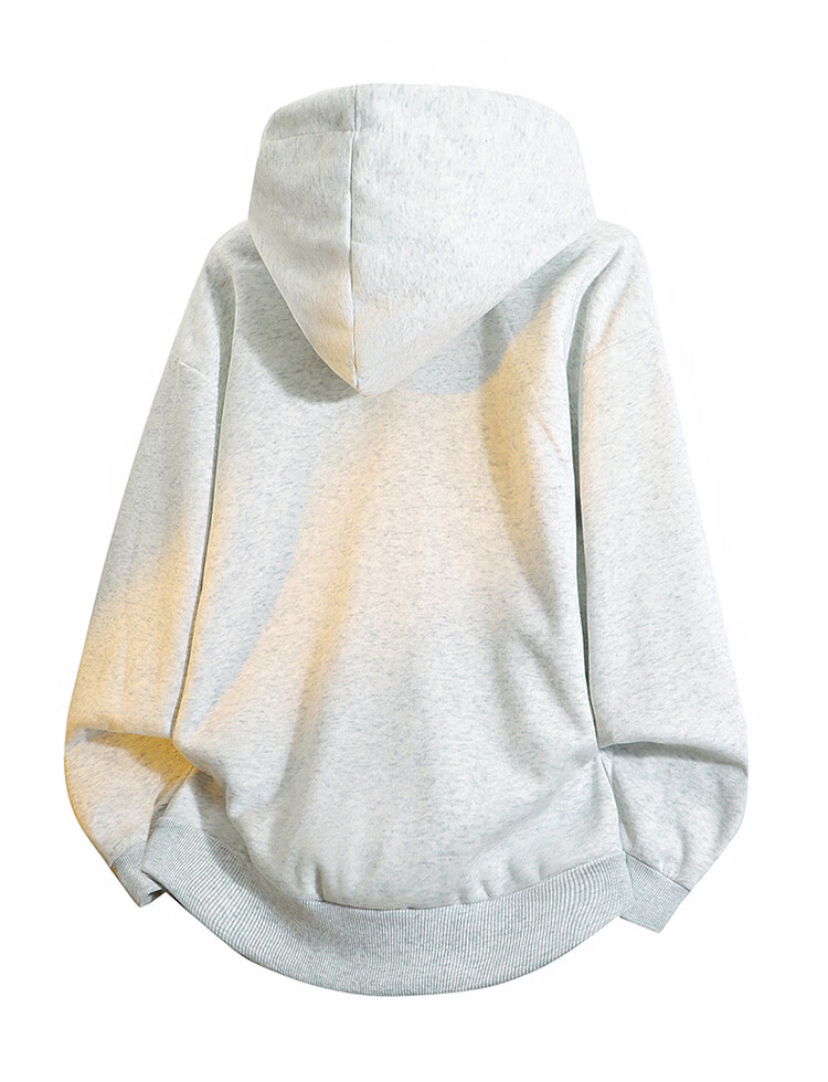 MARK FAIRWHALE Unisex Hoodie Spring Autumn American Streetwear Jacket Men's Top Couple Outfit White Flower Gray M 9