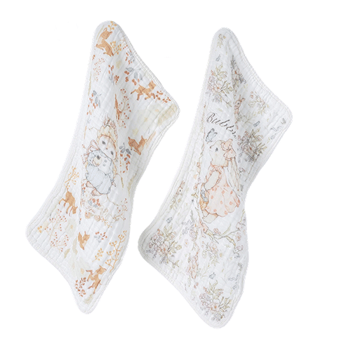 BUBBLE TREE Baby Drool Bib, Infant Burp Cloth, Long Towel for Newborns, Bath Towel, Six-Layer Pure Cotton Gauze Towel