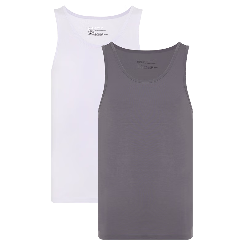 Aimer Men's Undershirt, Comfortable Base Layer, Antibacterial Inner Wear, 2-Pack NS11C233P White 180