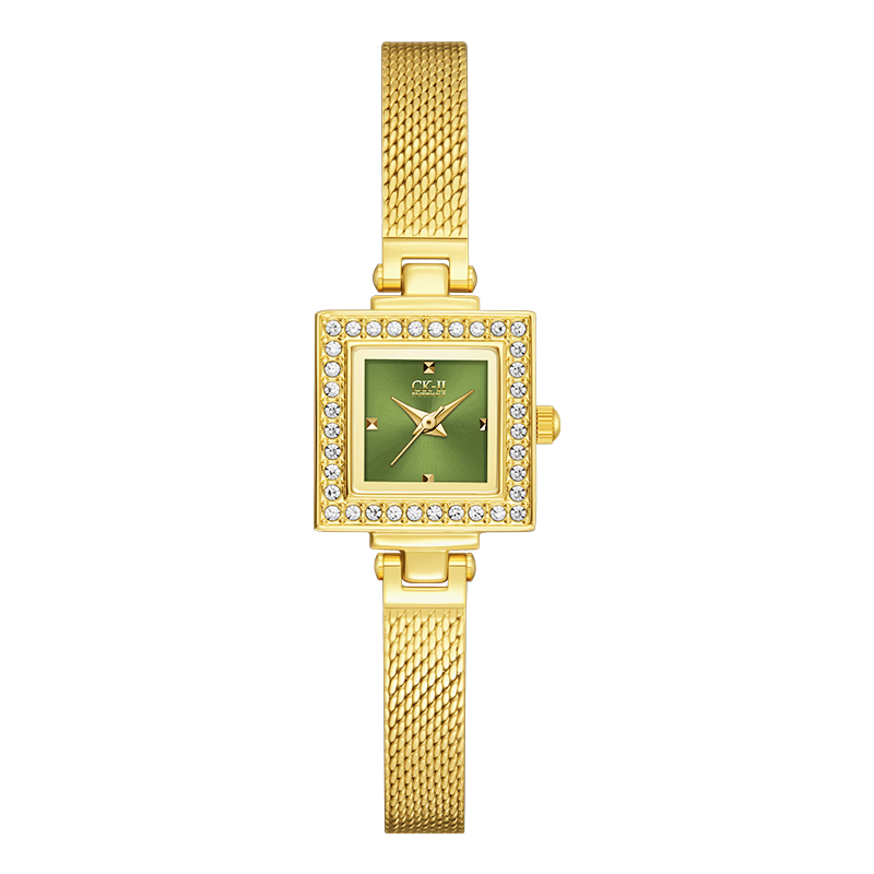 Mark Fairwhale [Birthday Gift] Little Golden House Women's Watch CK Collaboration Luxury National Brand Wristwatch for Girls 3870