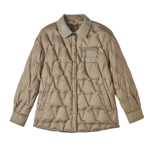 Dme [90% Duck Down] Winter 400T Spring Yarn Dye-Lighted Elastic Cuff Loose Metal Chain down Jacket for Wome