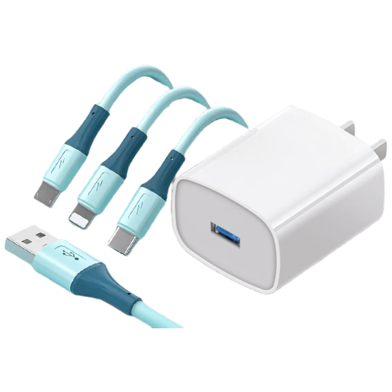 Zitai Compatible with Huawei Charger Head, 22.5W Super Fast Charging Data Cable, Charging Cable Set, Universal for Honor Xiaomi 22.5W + 1 Meter Three-In Fast Charging Cable, Blue Apple 18