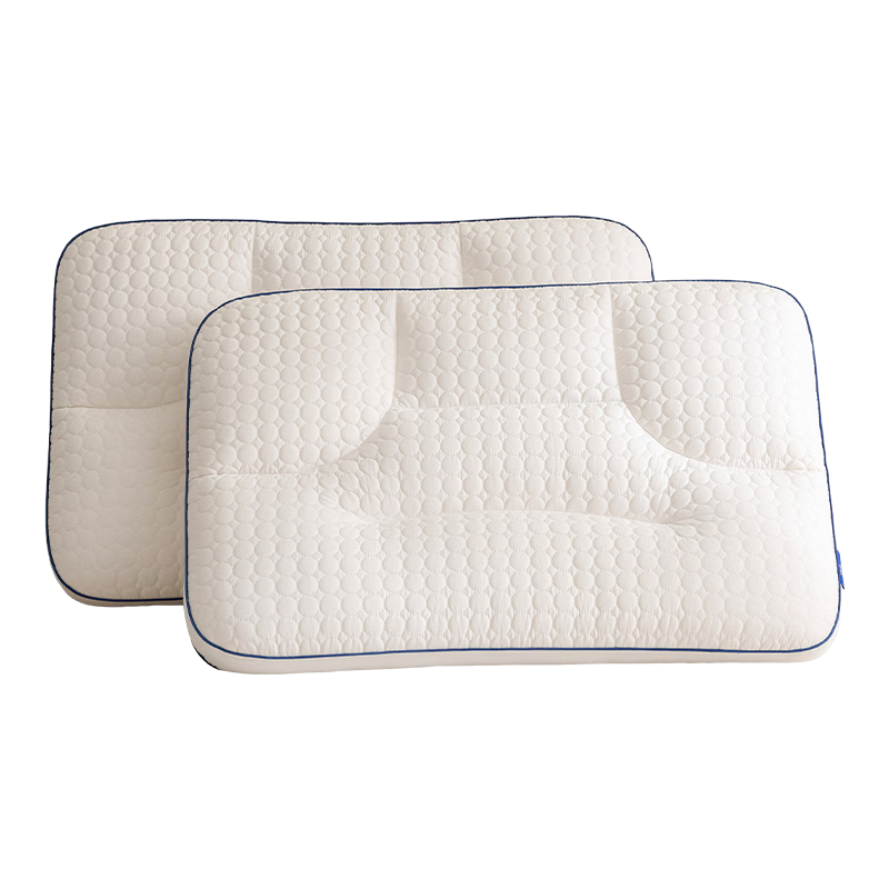 HLA A-Class Cotton Double-Sided Piped Quilted Latex Zoned Pillow Core Pillow Pair