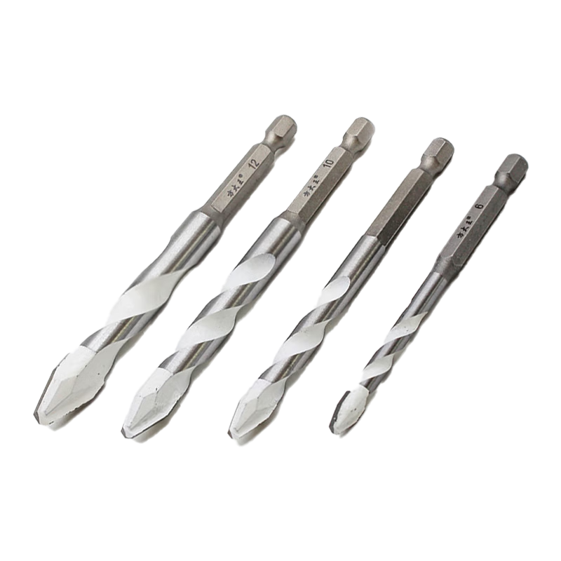 Fangdaiwang, Angled Eccentric Drill Bit with Hexagonal Shank, 6mm, 10 Pieces, for Dry Drilling Ceramic Tiles, Concrete, Marble, And Porcelain, Electric Hand Drill