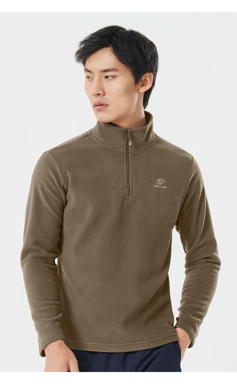 TECTOP Fleece Jacket, Warm Fleece Half-Zip Cardigan, 033 Men's Black, 2XL 27